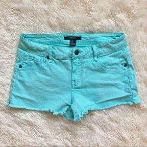 Forever 21 Teal Blue Denim Shorts size 25